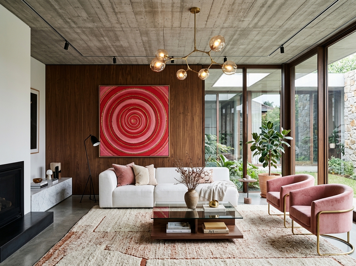 Concrete Ceiling Living Room